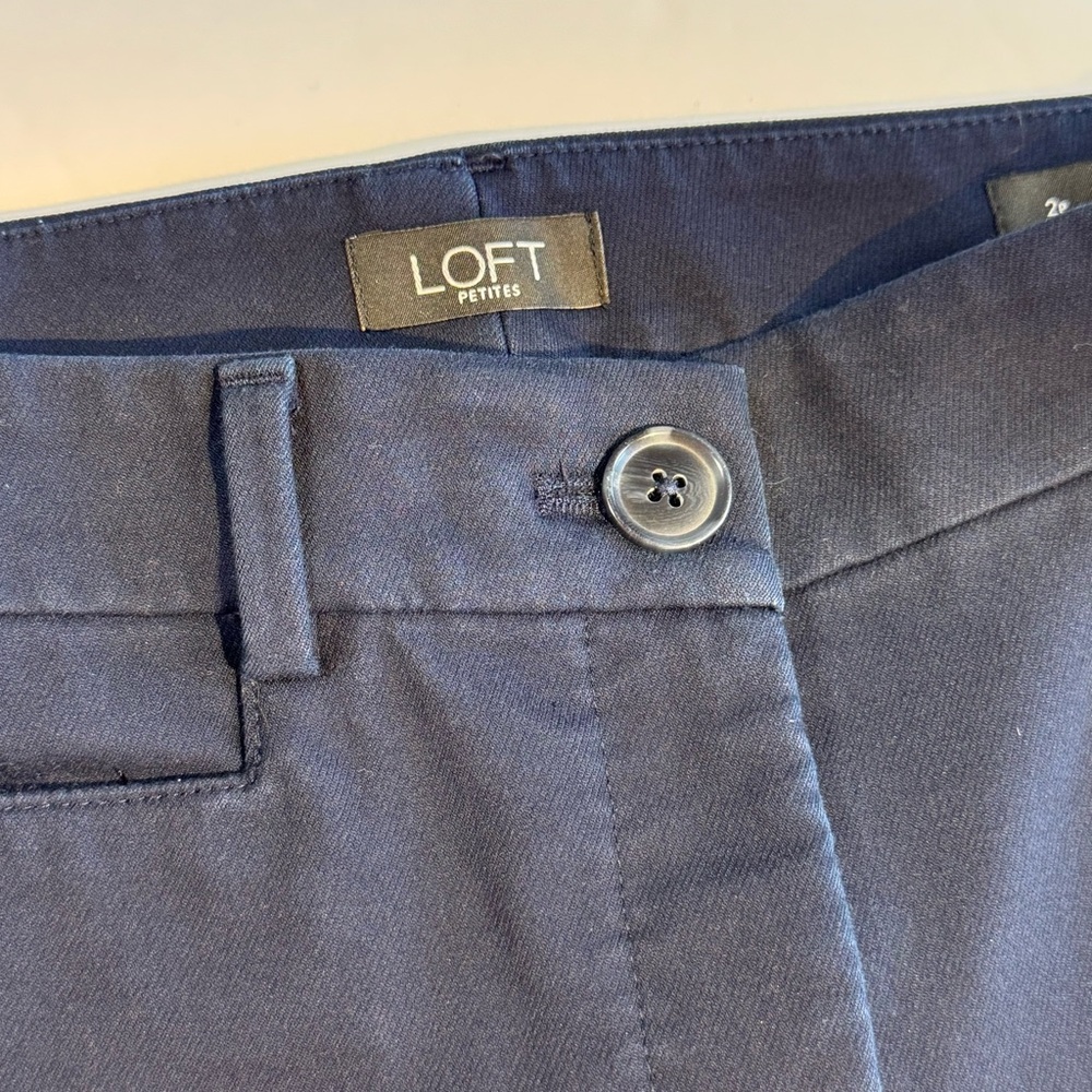 Loft Navy Perfect Skinny Petite Chino Pants, Women’s 2P - Picture 3 of 6